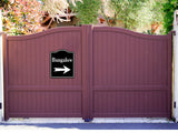 Bungalow Right Arrow BLACK  Aluminum Composite Sign