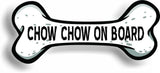 Dog on Board Chow Chow Bone Car Magnet Bumper Sticker 3"x7"