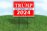 TRUMP 2024 RED KEEP AMERICA GREAT Yard Sign ROAD SIGN with Stand LAWN POSTER