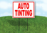 Auto Tinting RED Yard Sign Road with Stand LAWN SIGN