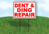 DENT & DING REPAIR RED WHITE Yard Sign Road with Stand LAWN SIGN