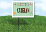 KATELYN WELCOME BABY GREEN  18 in x 24 in Yard Sign Road Sign with Stand