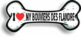 I Love My Bouviers des Flandre Bone Car Magnet Bumper Sticker 3"x7"