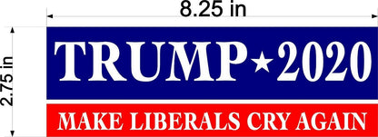 SET OF 4 TRUMP 2020 MAKE LIBERALS CRY AGAIN MAGNET Magnetic Bumper Sticker