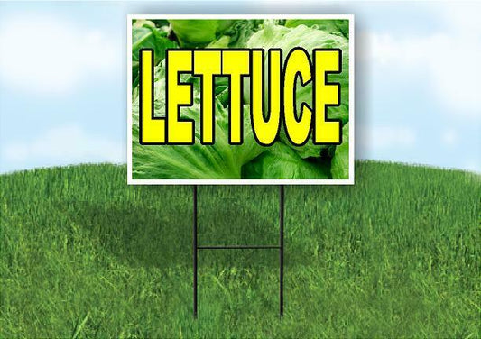 LETTUCE WITH LETTUCE BACKGROUND Plastic Yard Sign ROAD SIGN with Stand