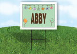 ABBY WELCOME BABY GREEN  18 in x 24 in Yard Sign Road Sign with Stand