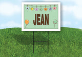 JEAN WELCOME BABY GREEN  18 in x 24 in Yard Sign Road Sign with Stand