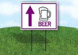 BEER PURPLE STRAIGHT Yard Sign with Stand LAWN SIGN