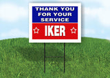 IKER THANK YOU SERVICE 18 in x 24 in Yard Sign Road Sign with Stand
