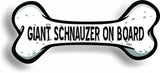 Dog on Board Giant Schnauzer Bone Car Magnet Bumper Sticker 3"x7"