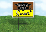 CLASS 2022 SENIOR BROWN YELLOW Yard Sign with Stand LAWN SIGN