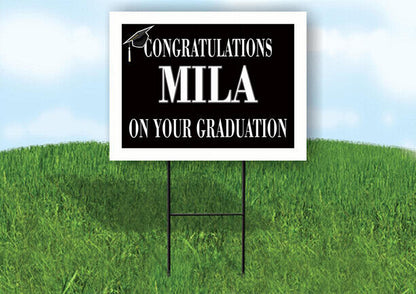 MILA CONGRATULATIONS GRADUATE 18 in x 24 in Yard Sign Road Sign with Stand