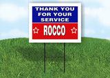 ROCCO THANK YOU SERVICE 18 in x 24 in Yard Sign Road Sign with Stand
