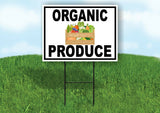 ORGANIC PRODUCE  BLACK BORDER Yard Sign Road with Stand LAWN SIGN
