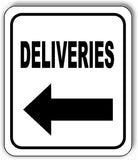 Deliveries LEFT ARROW BLACK Aluminum Composite Sign