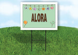 ALORA WELCOME BABY GREEN  18 in x 24 in Yard Sign Road Sign with Stand