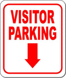 VISITOR PARKING DIRECTIONAL RED 8 Arrow Variations Metal Aluminum composite sign