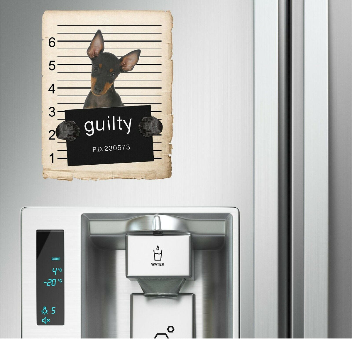 Manchester Terrier Mugshot Bad Dog Fridge refrigerator Car Magnet