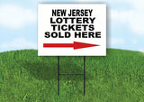NEW JERSEY STATE LOTTERY TICKETS RIGHT ARROW Yard Sign w Stand LAWN SIGN Single