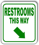 RESTROOMS THIS WAY DIRECTIONAL GREEN 8 Arrow Variations Aluminum composite sign