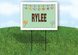 RYLEE WELCOME BABY GREEN  18 in x 24 in Yard Sign Road Sign with Stand