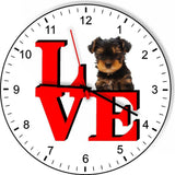 Yorkshire Terrier Cute Puppy Dog kitchen living room Wall Clock