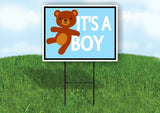 ITS A BOY BLUE BEAR Yard Sign with Stand LAWN SIGN