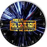 Best Real Estate Agent Star Galaxy Wars Space Kitchen Living room Wall Clock