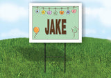 JAKE WELCOME BABY GREEN  18 in x 24 in Yard Sign Road Sign with Stand