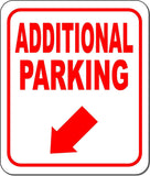 ADDITIONAL PARKING DIRECTIONAL RED 8 Arrow Variations Aluminum composite sign