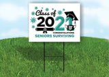 Class of 2021 seniors surviving Yard Sign Road with Stand LAWN SIGN