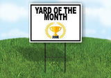 YARD OF THE MONTH BLACK GOLD TROPHY Yard Sign with Stand LAWN SIGN