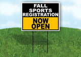 SPORTS REGISTRATION BLACK GOLD FALL Yard Sign with Stand LAWN SIGN