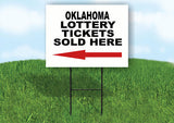 OKLAHOMA STATE LOTTERY TICKETS LEFT ARROW Yard Sign w Stand LAWN SIGN Single