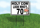 HOLY COW LOOK WHO'S 70 Yard Sign with Stand LAWN SIGN