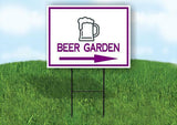 BEER GARDEN PURPLE ARROW RIGHT Yard Sign Road with Stand LAWN SIGN Single sided