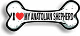 I Love My Anatolian Shepherd Bone Car Magnet Bumper Sticker 3"x7"