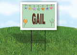 GAIL WELCOME BABY GREEN  18 in x 24 in Yard Sign Road Sign with Stand