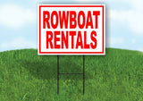 ROWBOAT RENTALS RED WHITE Yard Sign Road with Stand LAWN SIGN