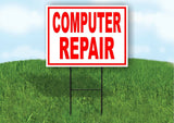 Computer REPAIR RED Yard Sign Road with Stand LAWN SIGN