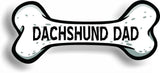 Dog Dad Dachshund Bone Car Magnet Bumper Sticker 3"x7"