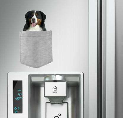 Bernese Mountain Dog in pocket Fridge Car Magnet Bumper Sticker App size 4"x7"