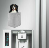 Bernese Mountain Dog in pocket Fridge Car Magnet Bumper Sticker App size 4"x7"