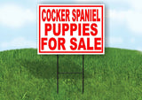 Cocker Spaniel PUPPIES FOR SALE RED Yard Sign Road with Stand LAWN SIGN