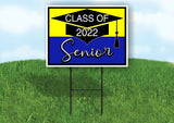 CLASS 2022 SENIOR YELLOW BLUE Yard Sign with Stand LAWN SIGN