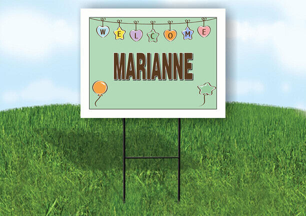 MARIANNE WELCOME BABY GREEN  18 in x 24 in Yard Sign Road Sign with Stand
