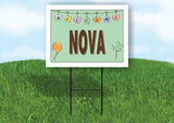 NOVA WELCOME BABY GREEN  18 in x 24 in Yard Sign Road Sign with Stand