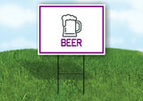 BEER PURPLE Yard Sign Road with Stand LAWN SIGN