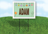 ADAM WELCOME BABY GREEN  18 in x 24 in Yard Sign Road Sign with Stand