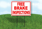 FREE BRAKE INSPECTIONS  RED WHITE Yard Sign Road with Stand LAWN SIGN